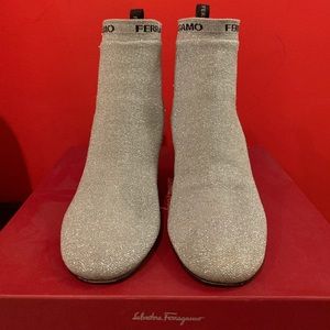 Salvatore Ferragamo Argento Fabric Boots